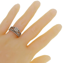 Load image into Gallery viewer, 14k White Gold 1.05ctw Diamond Cluster Deco Inspired 2 Piece Bridal Ring Set