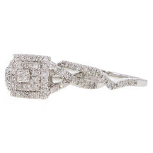 Load image into Gallery viewer, 14k White Gold 1/2ctw Diamond  Twist Engagement &amp; Wedding Ring Set