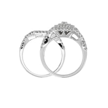 Load image into Gallery viewer, 14k White Gold 1/2ctw Diamond  Twist Engagement &amp; Wedding Ring Set