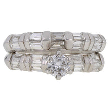 Load image into Gallery viewer, 14k White Gold 1.15ctw Mixed Cut Diamond Matching 2 Piece Bridal Ring Set