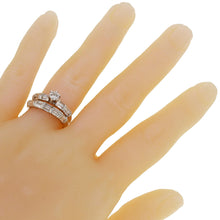 Load image into Gallery viewer, 14k White Gold 1.15ctw Mixed Cut Diamond Matching 2 Piece Bridal Ring Set