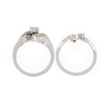 Load image into Gallery viewer, 14k White Gold 0.15ctw Diamond Matching Engagement Ring &amp; Ring Guard Set