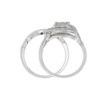 Load image into Gallery viewer, 14k White Gold 0.70ctw Diamond Love Knot Matching 2 Piece Bridal Ring Set