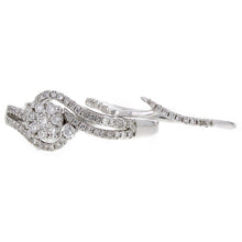 Load image into Gallery viewer, 14k White Gold 0.70ctw Diamond Swirl Engagement &amp; Ring Guard 2 Piece Bridal Set