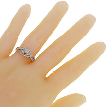 Load image into Gallery viewer, 14k White Gold 0.40ctw Brilliant Diamond Halo Matching 2 Piece Bridal Ring Set