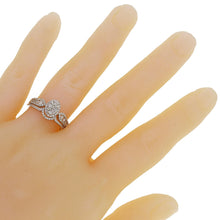 Load image into Gallery viewer, 14k White Gold 0.65ctw Diamond Cluster Deco Inspired 2 Piece Bridal Ring Set