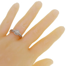 Load image into Gallery viewer, 14k White Gold 0.28ctw Diamond Cluster Matching 2 Piece Bridal Ring Set
