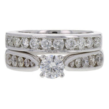 Load image into Gallery viewer, 14k White Gold 1 1/2ctw Brilliant Cut Diamond 2 Piece Bridal Ring Set