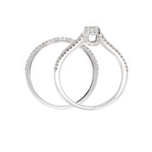 Load image into Gallery viewer, 14k White Gold 0.85ctw Princess Diamond Engagement Ring &amp; Wedding Band Set