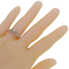 Load image into Gallery viewer, 14k White Gold 0.85ctw Princess Diamond Engagement Ring &amp; Wedding Band Set