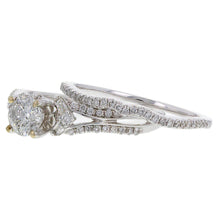 Load image into Gallery viewer, 14k White Gold 1.05ctw Diamond Vintage Style 2 Piece Bridal Ring Set