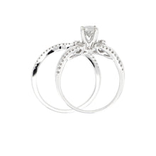 Load image into Gallery viewer, 14k White Gold 1.05ctw Diamond Vintage Style 2 Piece Bridal Ring Set