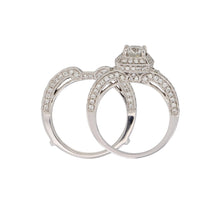Load image into Gallery viewer, 14k White Gold 1.95ctw Diamond Pave Matching Engagement &amp; Ring Guard Bridal Set