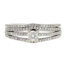 Load image into Gallery viewer, 14k White Gold 0.70ctw Diamond Multi Row Matching Bridal Ring Set