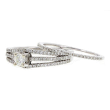 Load image into Gallery viewer, 14k White Gold 0.70ctw Diamond Multi Row Matching Bridal Ring Set
