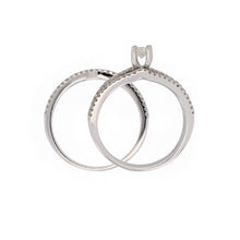 Load image into Gallery viewer, 14k White Gold 0.70ctw Diamond Multi Row Matching Bridal Ring Set