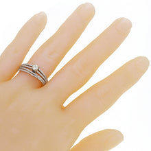 Load image into Gallery viewer, 14k White Gold 0.70ctw Diamond Multi Row Matching Bridal Ring Set