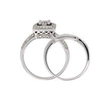 Load image into Gallery viewer, 14k White Gold 0.80ctw Diamond Deco Style 2 Piece Wedding Ring Set