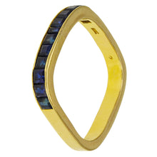 Load image into Gallery viewer, 14k Yellow Gold 1.56ctw Sapphire Channel Geometric Square Band