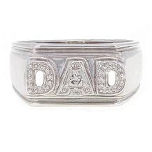 Load image into Gallery viewer, Men&#39;s 14k White Gold 0.15ctw Diamond DAD Design Ring