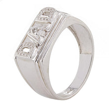 Load image into Gallery viewer, Men&#39;s 14k White Gold 0.15ctw Diamond DAD Design Ring