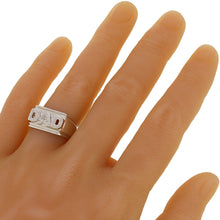 Load image into Gallery viewer, Men&#39;s 14k White Gold 0.15ctw Diamond DAD Design Ring