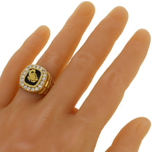 Load image into Gallery viewer, Men&#39;s 10k Yellow Gold 1.27ctw Diamond &amp; Onyx Scorpion Scroll Ring