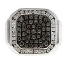 Load image into Gallery viewer, Men&#39;s 14k White Gold 0.96ctw Diamond &amp; Black Accent Ring