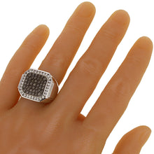 Load image into Gallery viewer, Men&#39;s 14k White Gold 0.96ctw Diamond &amp; Black Accent Ring