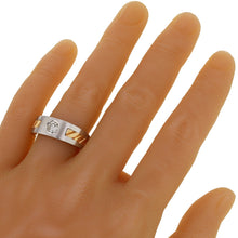 Load image into Gallery viewer, Men&#39;s 14k White &amp; Rose Gold 0.42ctw Diamond Textured Brushed Ring