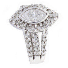 Load image into Gallery viewer, 14k White Gold 2ctw Marquise Diamond  Engagement Triple Row Split Ring