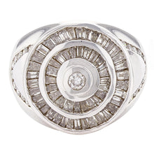 Load image into Gallery viewer, Men&#39;s 14k White Gold 2ctw Diamond Bezel &amp; Baguette Circle Ring