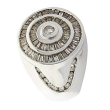 Load image into Gallery viewer, Men&#39;s 14k White Gold 2ctw Diamond Bezel &amp; Baguette Circle Ring