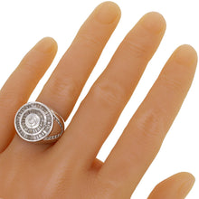 Load image into Gallery viewer, Men&#39;s 14k White Gold 2ctw Diamond Bezel &amp; Baguette Circle Ring