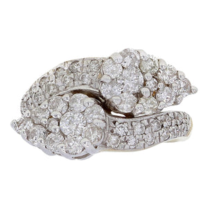 14k Yellow Gold 2.85ctw Diamond Cluster Bypass Ring