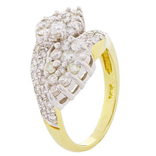 Load image into Gallery viewer, 14k Yellow Gold 2.85ctw Diamond Cluster Bypass Ring