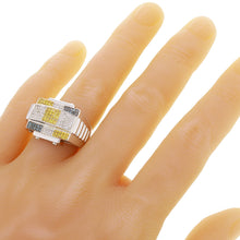 Load image into Gallery viewer, Men&#39;s 10k White Gold 3/4ctw Multi Fancy Color Diamond Modern Scroll Ring
