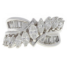 Load image into Gallery viewer, 14k White Gold 2 1/2ctw Diamond Waterfall Cocktail Ring