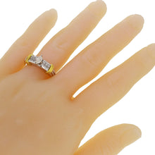 Load image into Gallery viewer, 18k White &amp; Yellow Gold 0.63ctw Mixed Cut Diamond Engagement Ring