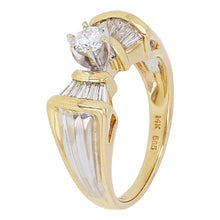 Load image into Gallery viewer, 14k Yellow &amp; White Gold 3/4ctw Mixed Cut  Diamond Engagement Ring