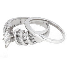 Load image into Gallery viewer, 14k White Gold 0.70ctw Brilliant Diamond 2 Piece Bridal Ring Set