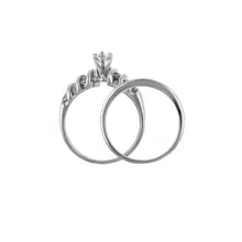 Load image into Gallery viewer, 14k White Gold 0.70ctw Brilliant Diamond 2 Piece Bridal Ring Set