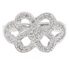 Load image into Gallery viewer, 18k White Gold 0.32ctw Diamond Pave Encrusted Flower Ring