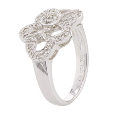 Load image into Gallery viewer, 18k White Gold 0.32ctw Diamond Pave Encrusted Flower Ring