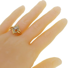 Load image into Gallery viewer, 14k Yellow Gold 1/2ctw Diamond Baguette Channel Open Ribbon Engagement Ring
