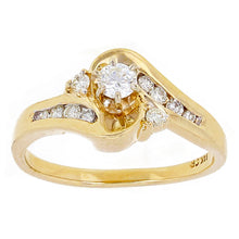 Load image into Gallery viewer, 14k Yellow Gold 0.38ctw Diamond Channel Swirl Engagement Ring
