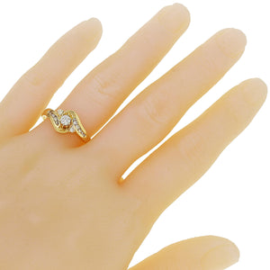 14k Yellow Gold 0.38ctw Diamond Channel Swirl Engagement Ring