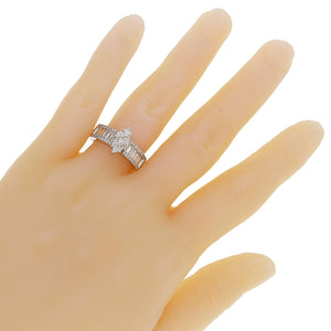 14k White Gold 1 1/2ctw Mixed Cut Diamond Engagement Ring