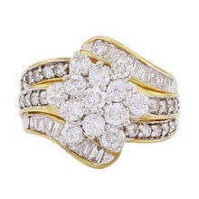 Load image into Gallery viewer, 14K Yellow Gold 1.02ctw Diamond Cluster Ring w/ IGL Cert. Authentication Card