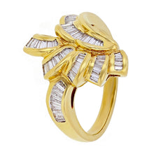Load image into Gallery viewer, 18k Yellow Gold 2ctw Baguette Diamond Ribbon Ring